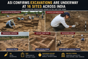 ASI Confirms Excavations Are Underway at 16 Archaeological Sites Across India